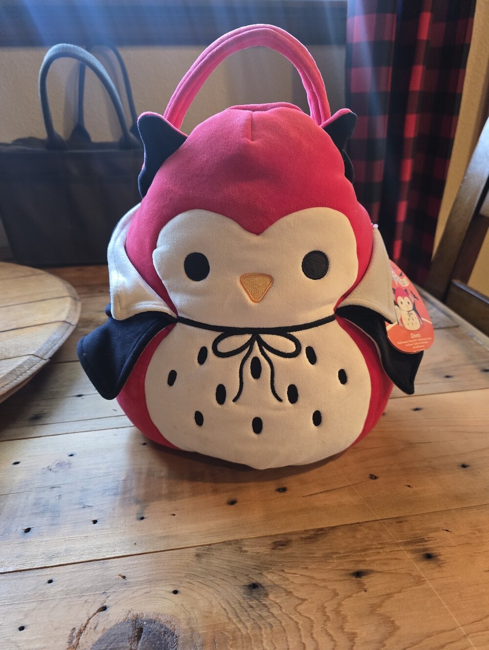 Squishmallows Demi the Vampire Owl Halloween Treat Pail / Plush Bucket NWT